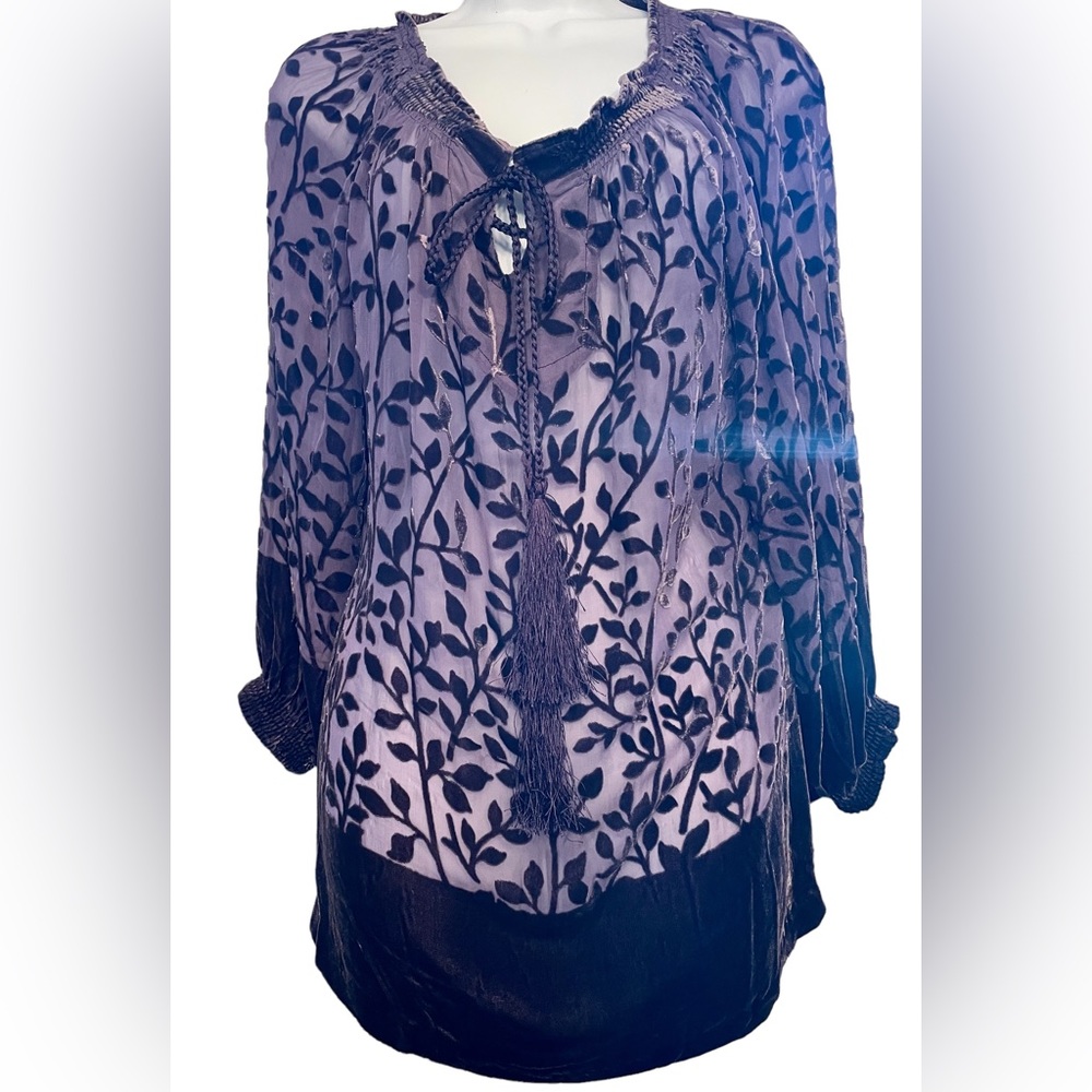 Womens velvet sheer top by Sundance S